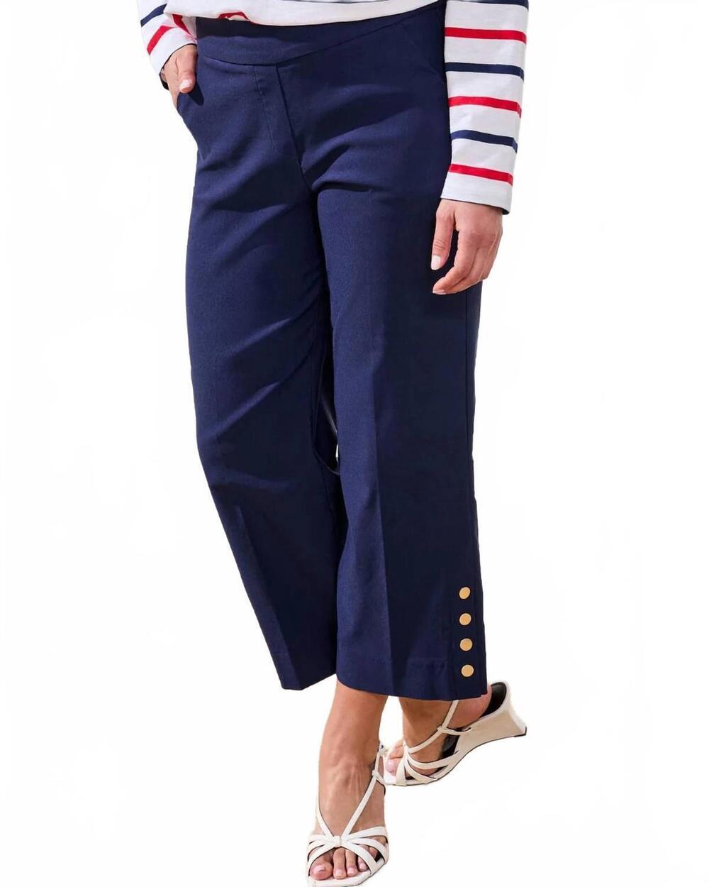 NEW TRIBAL flatten pull on capri in jet blue